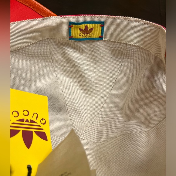 New Authentic Gucci Adidas Logo Pink Baseball Hat - Picture 12 of 16